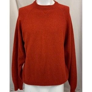 Authentic Sport Mens Cashmere Cotton Round Neck Sweater LongSleeve Raglan Size L